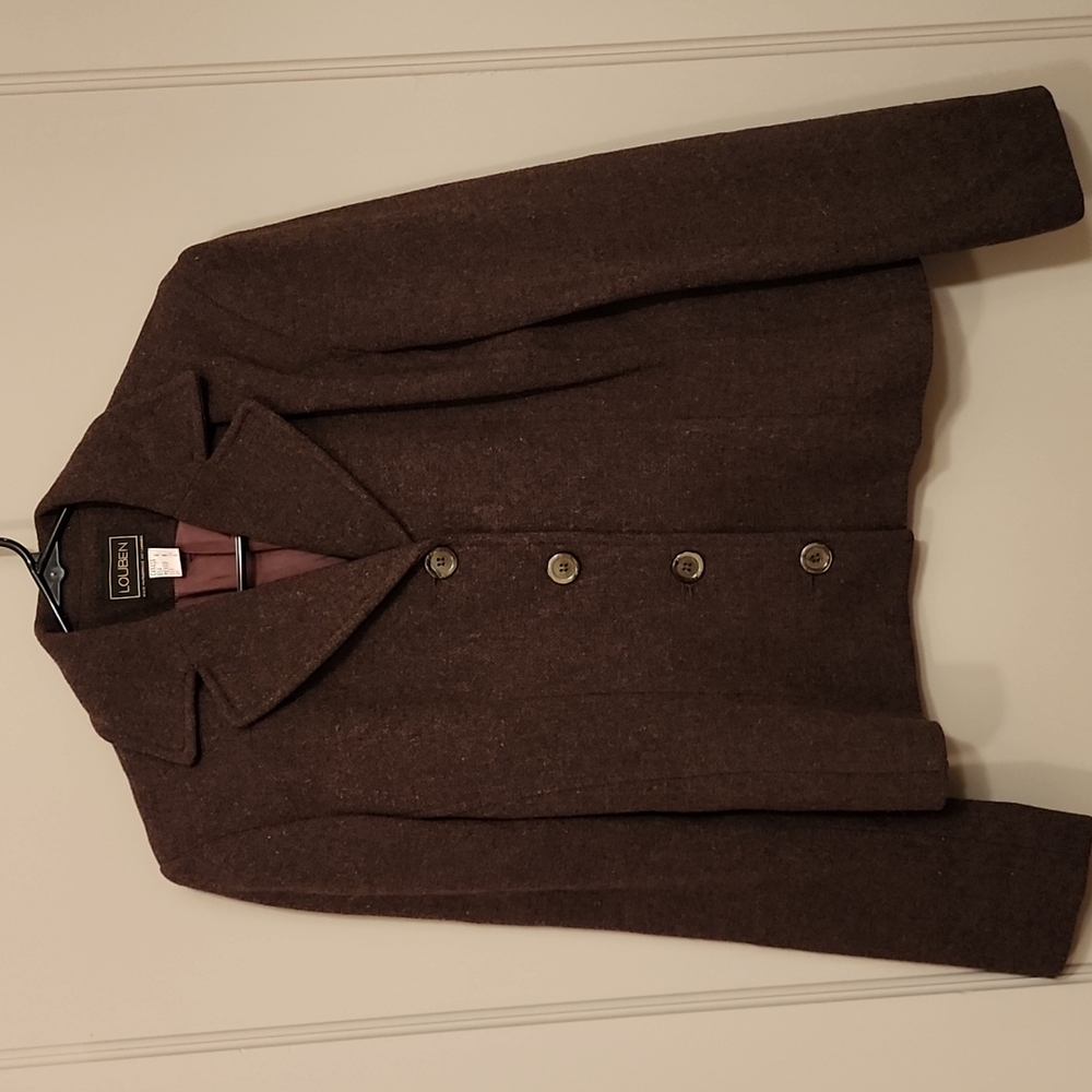 LOUBEN vintage jacket blazer brown button up size 6 US CA  wool